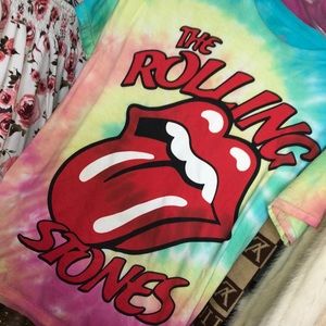tie dye rolling stones tee